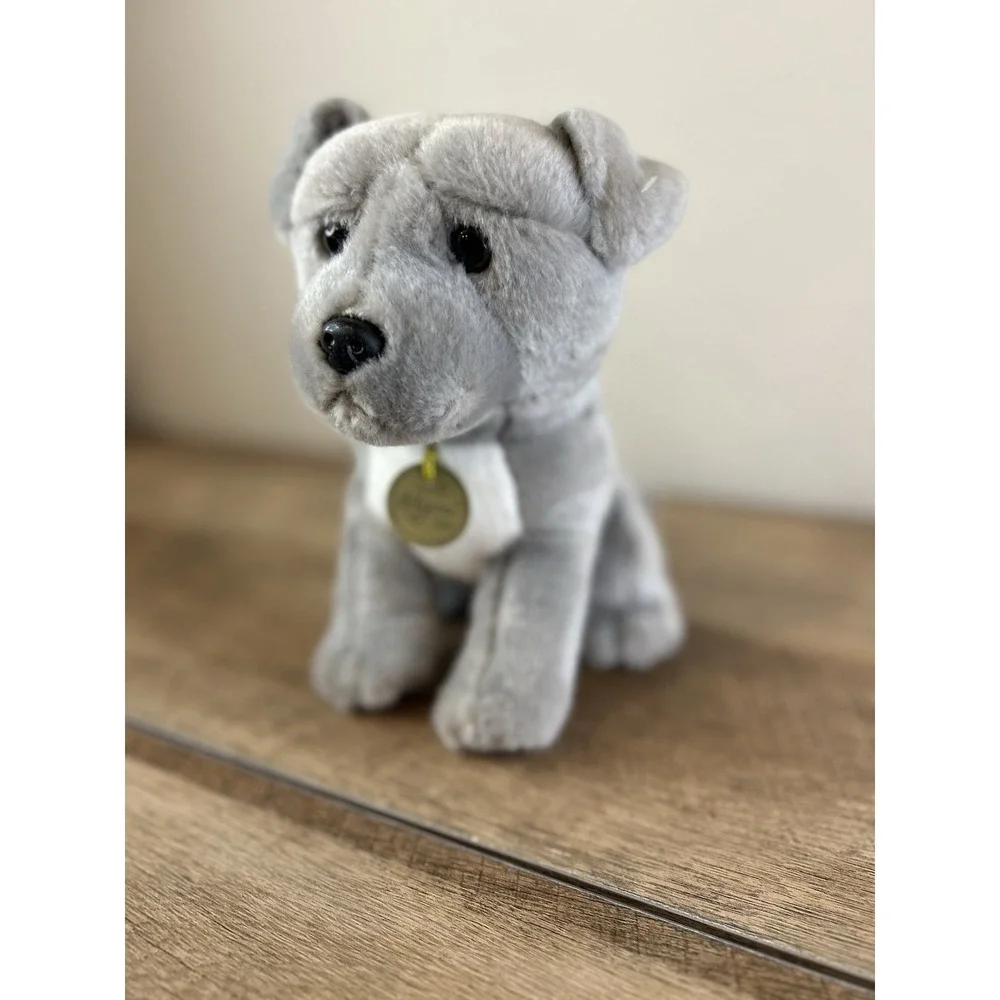 Aurora Miyoni Tots Pit Bull Puppy‎ Dog Plush 9 Inch Gray Stuffed Animal